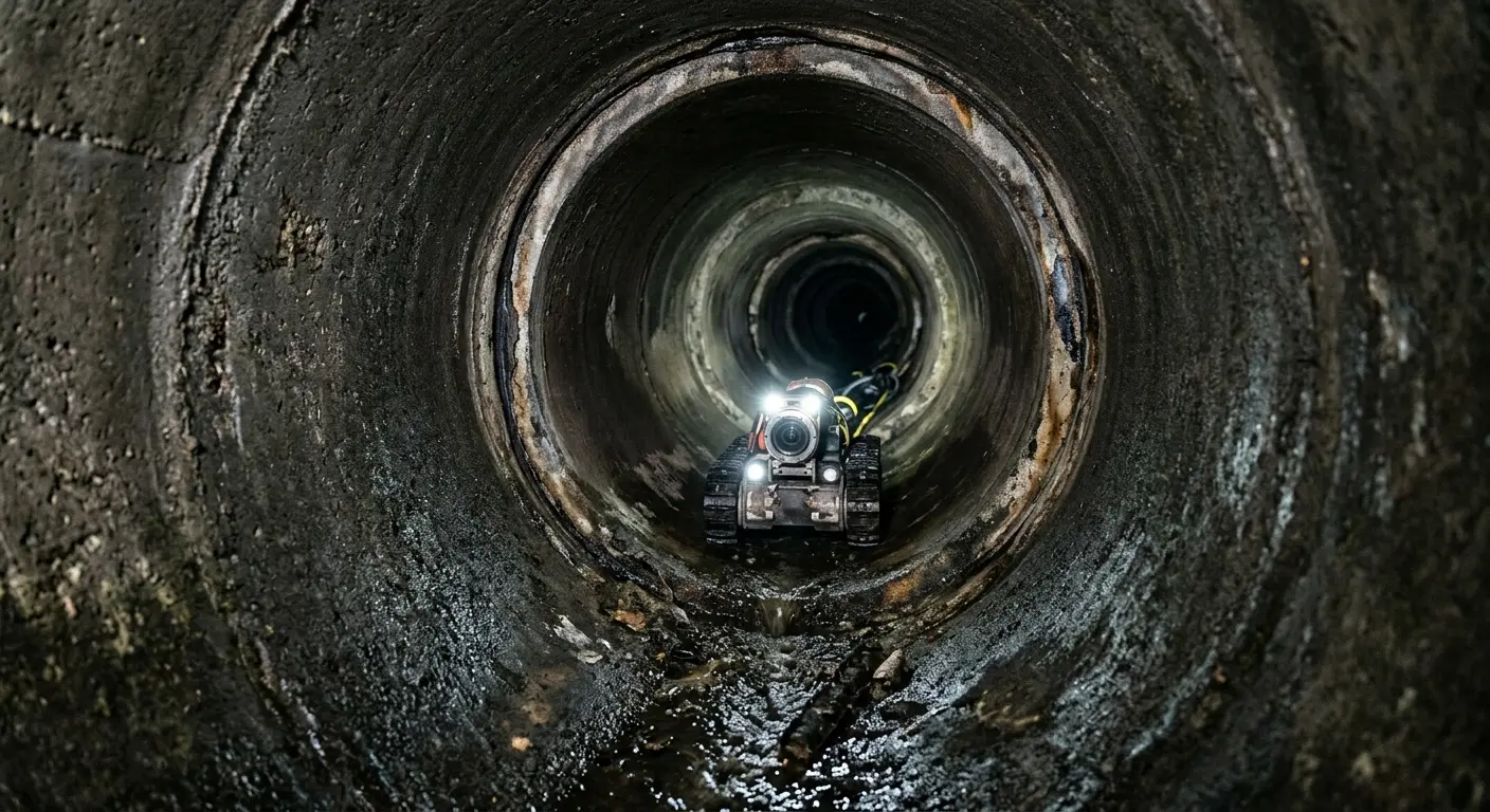 Robotic sewer camera inspecting pipe interior for Sewer Line Cleaning in Murray